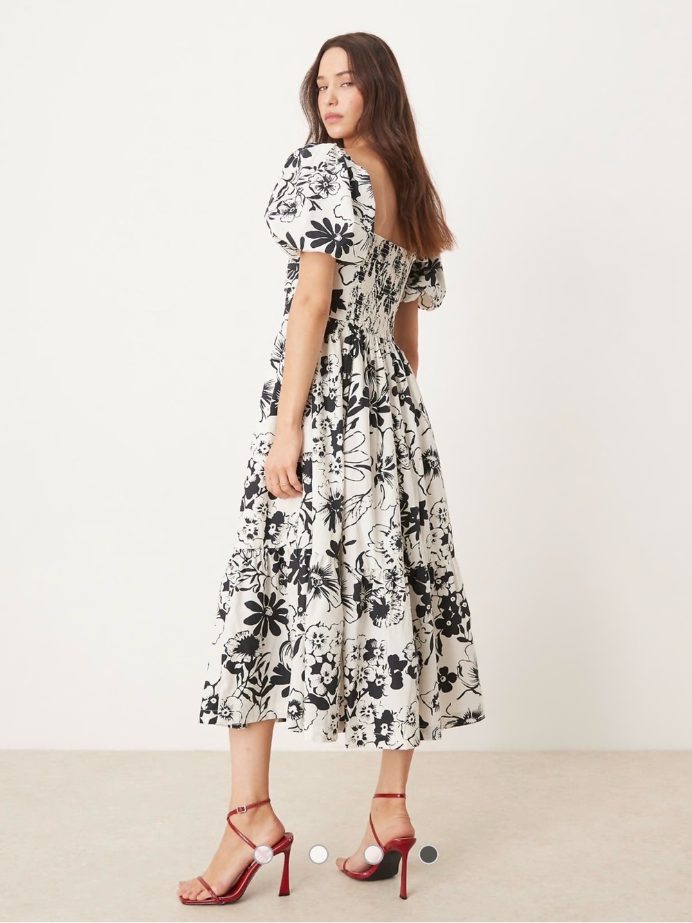 Abercrombie & Fitch Emerson Floral Midi Dress Puff sleeves size XL NWT